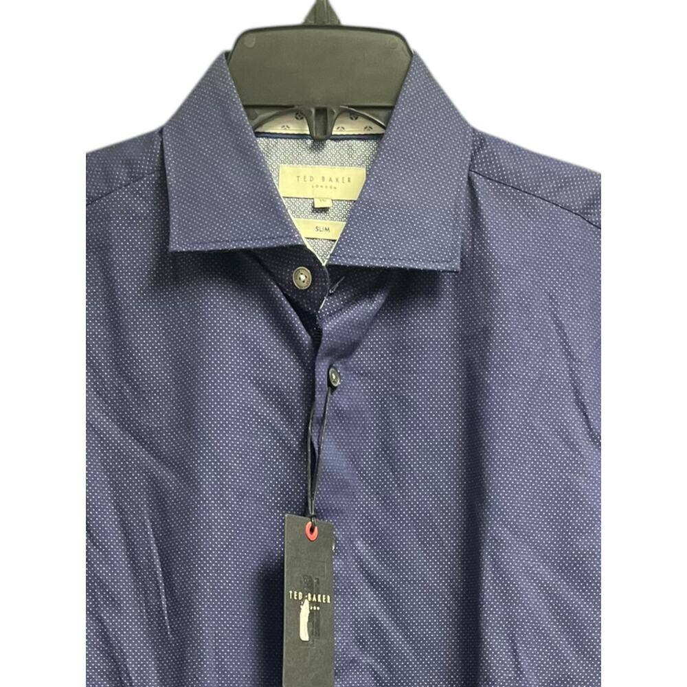 Ted Baker *Mayyer* Formal Stretch Dot Dress Shirt | Mens 15 32/33 Slim Fit - Picture 9 of 12